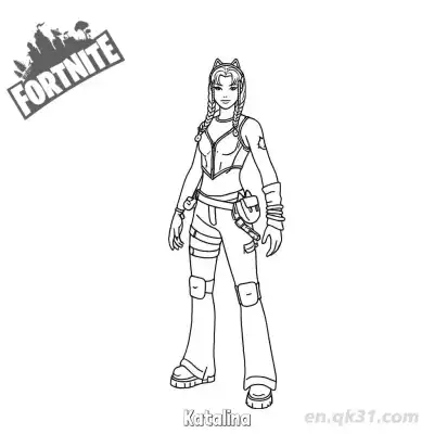 Free printable Katalina 02 Coloring Page - Free PDF Printable Fortnite Coloring Sheets coloring page